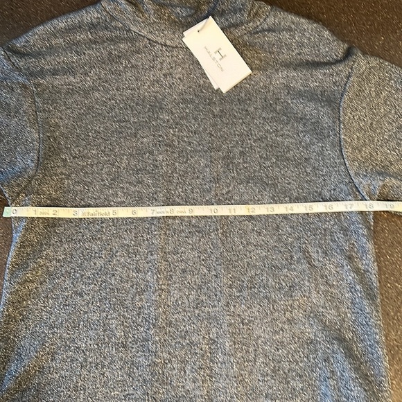 H HALSTON Metallic Charcoal Funnel Neck Top - Picture 10 of 14